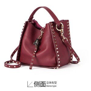 Women Handbag with Purse Cowhide Leather